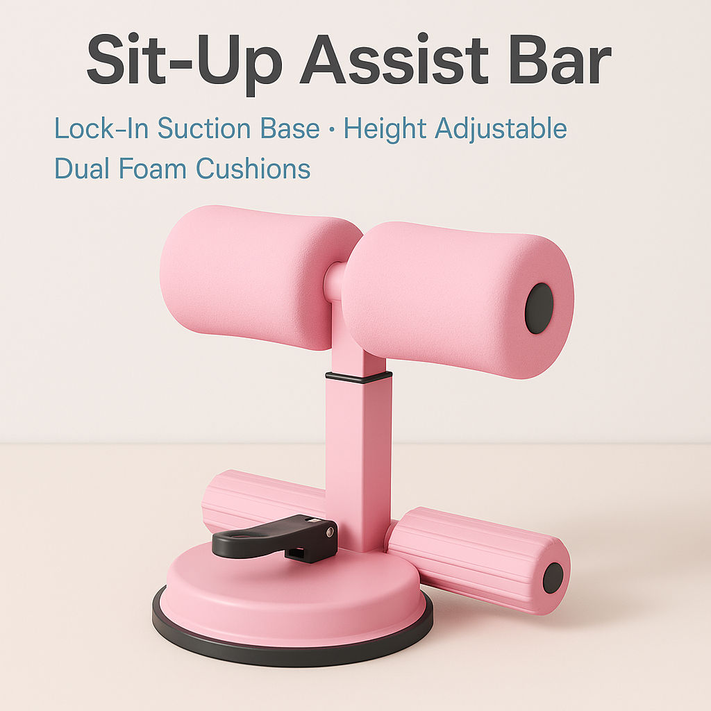 Sit-Up Assistant for Home Fitness with Suction Fixation